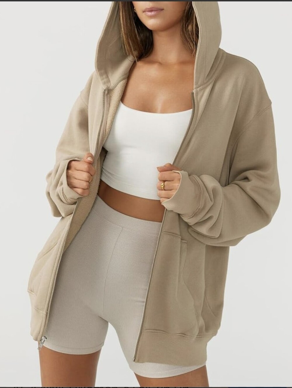 Joah Brown Empire Zip Hoodie In Desert French Terry | O/S = S/M - Picture 8 of 15